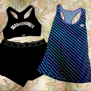 Rad run in rabbit tank shorts zensah marathoner sports bra small